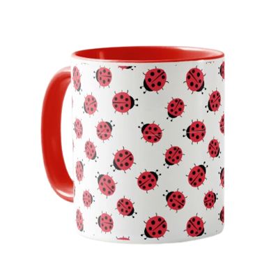 Ladybug Pattern Print Mug