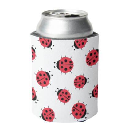 ladybug print can cooler