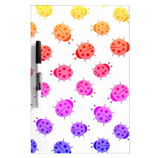 ladybug pattern print dry erase board