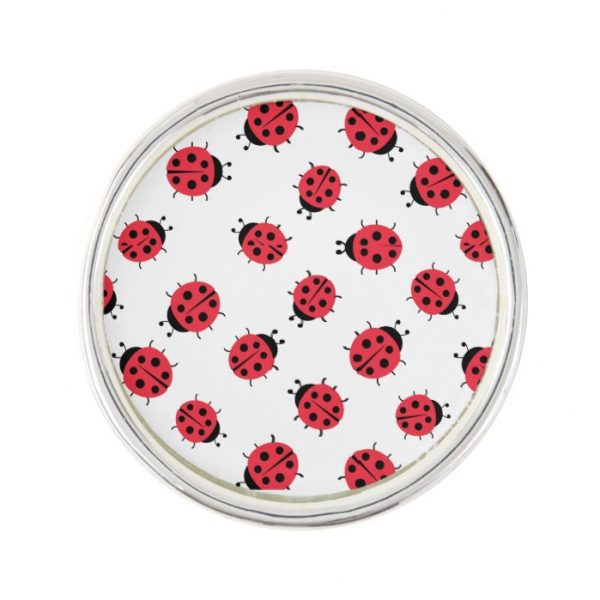 ladybug pattern print lapel pin