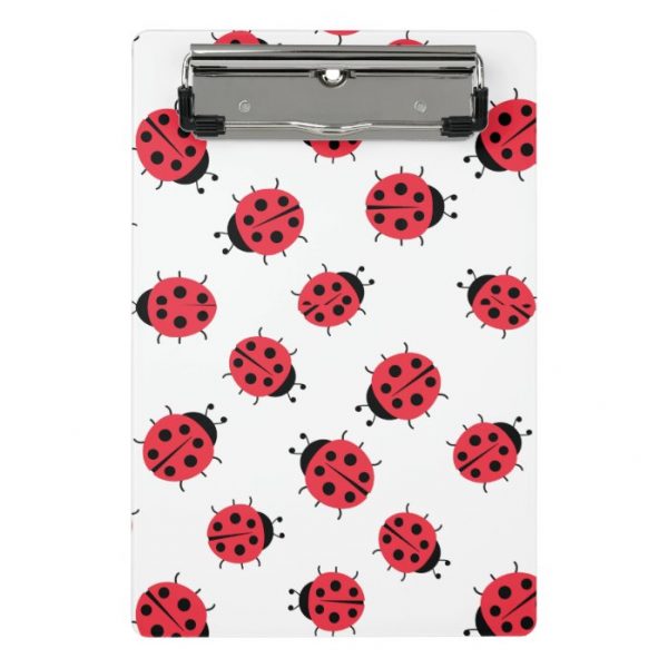 ladybug pattern print mini clipboard