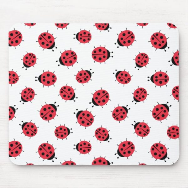 ladybug pattern print mouse pad