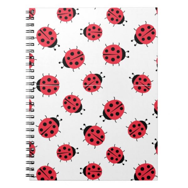 ladybug pattern print notebook