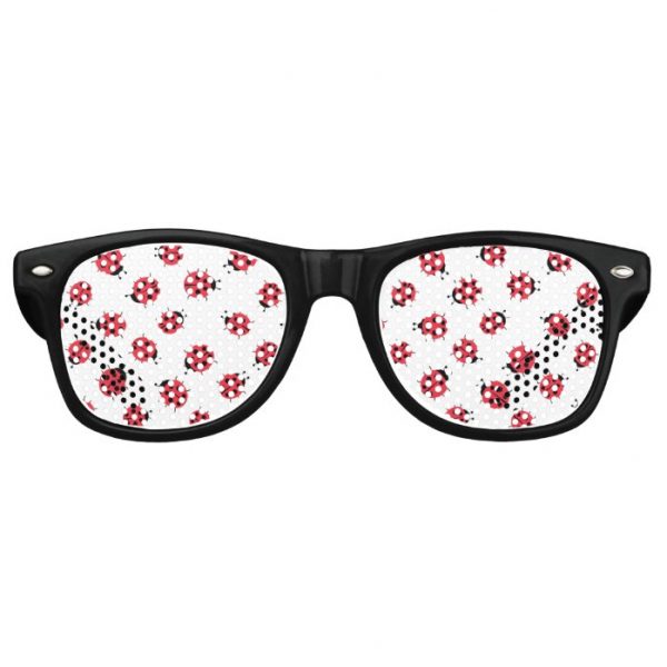 ladybug pattern print retro sunglasses