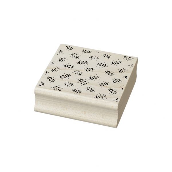 ladybug pattern print rubber stamp