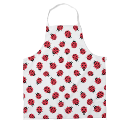 ladybug print kitchen apron
