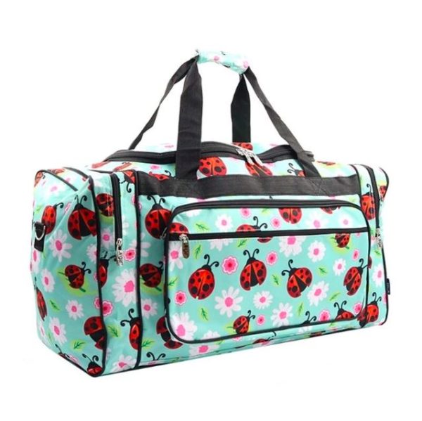 ladybug print duffel travel bag