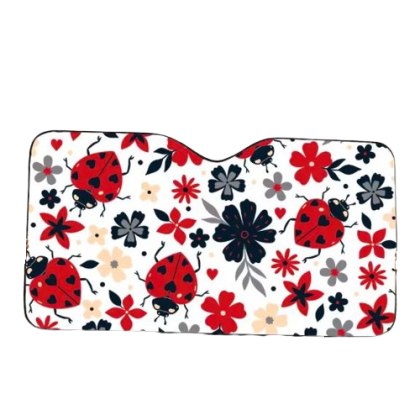 Blue and Red Ladybug Floral Sun Visor