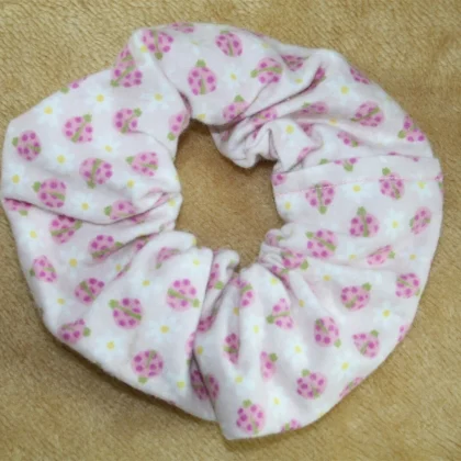 Scrunch-Ups Pink Ladybug & Daisy Floral Scrunchie Hair Tie